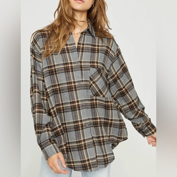 NWT Oversized Lazy Day Flannel Shirt - Picture 2 of 12